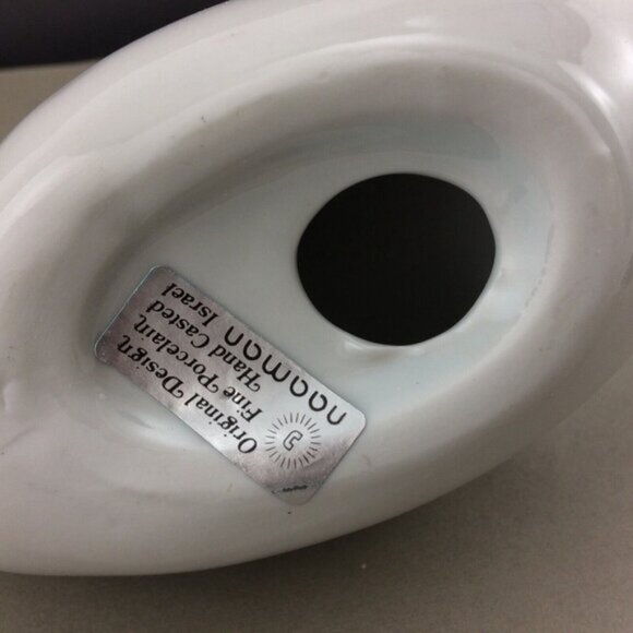 Vintage Naaman Porcelain Swan Figurine Made in Israel White Israeli - Picture 12 of 16